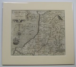 Cardiganshire: Antique Map By Saxton & Kip,  1607 (1st Edition)