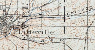 Mineral Point Wisconsin Antique USGS Topographic Map 1902 Platteville Topo 2