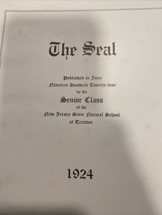 Vintage Year Books Senior Class Of Jersey State Normal At Trenton 1924 - 1925