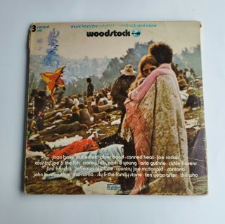 Vintage Vinyl Record/woodstock 3 Record Set 1970