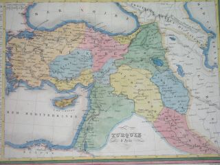 1830 Antique Map Middle East Armenia Israel Palestine Turkey Cyprus Jordan Iraq