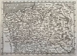 1598 Antique Map Poland,  Lithuania,  Polska,  Litwa,  Magini Rare Map