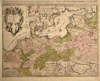 1690 Antique Map Poland,  Lithuania,  Belarus,  Germany Sanson Nicolas Rare Map