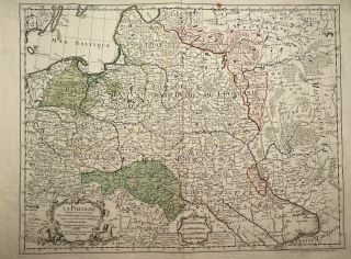 1763 Antique Map Poland,  Lithuania Polska,  Litwa,  Belarus Rare Map