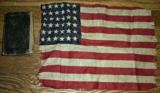 1865 36 Star Civil War Parade Flag Found In Bible “relic Of My Fathers” Vafo