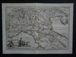 1703 Cellarius Atlas Map Northern Italy - Gallia Cisalpina