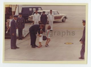 John F.  Kennedy With Caroline & Jfk Jr.  Boarding Air Force 1 Vintage 1963 Photo