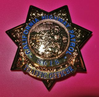Obsolete Chp California Highway Patrol Traffic Officer Police Badge Tv Prop