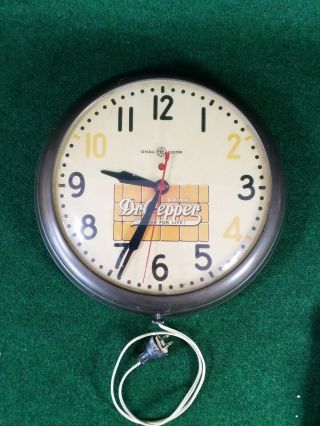 Vintage General Electric 40s 50s Dr.  Pepper 10 - 2 - 4 Brick Wall Clock 1f412