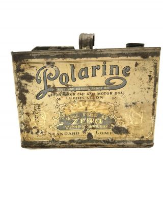 Vintage Polarine Half Gallon Tin Standard Oil Company
