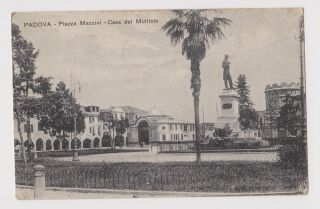 Italy Padova Piazza Mazzini View Vintage 1920s Pc Sent To Bulgaria - P49522