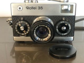 Vintage Rollei 35 Camera Made In Germany Carl Zeiss Lens Fully Functional