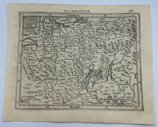 Italy Lombardy 1613 Mercator Hondius Atlas Minor Antique Map