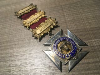 Masonic Sterling Silver Army & Navy Lodge Badge Royal Order Of Buffaloes