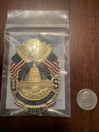 2009 Obsolete Us Capitol Police Presidential Inauguration Badge - In Package