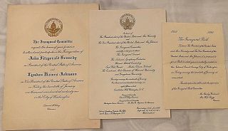 1961 John F.  Kennedy Inauguration Invitations - Ceremonies,  Concert And Ball