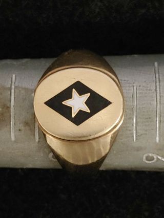 Vintage 10kt Gold Phi Gamma Delta Fiji Size 8.  5 Signet Ring 3.  7dwt 5.  7g