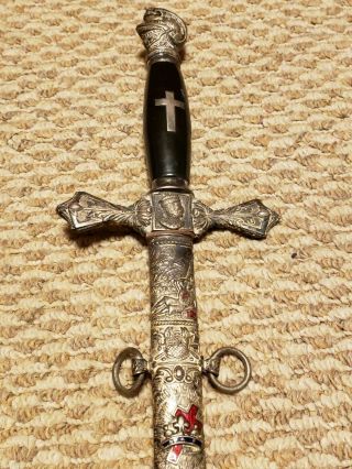 Antique Named Masonic York Rite Knights Templar Sword - Henderson Ames Co.  Usa