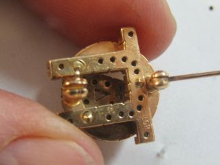 VTG 1946 Alpha Omicron Pi sorority 10K GOLD member pin/badge RUBIES & PEARLS bh 2