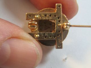 VTG 1946 Alpha Omicron Pi sorority 10K GOLD member pin/badge RUBIES & PEARLS bh 4