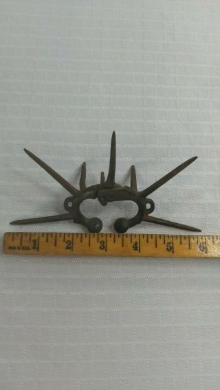 Antique Cast Iron With 2 " Spikes Calf Weaner Dairy Farmers Milk Cow Farm Tool