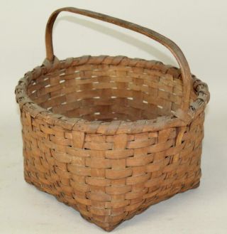 Very Rare Early 19th C Basket Absolute Best Grungy Bittersweet Paint