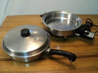 Vintage Saladmaster 11 " Electric Skillet And Frying Pan With Lid