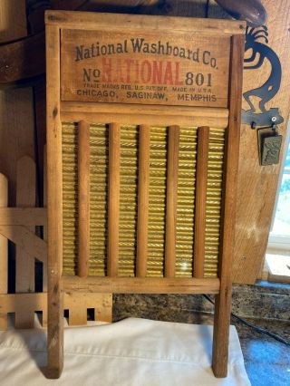 Vintage National Washboard Co The Brass King No.  801 Brass Washboard