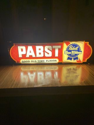 Vintage Pabst Blue Ribbon Pbr Beer Sign Light Bar Man Cave Decor