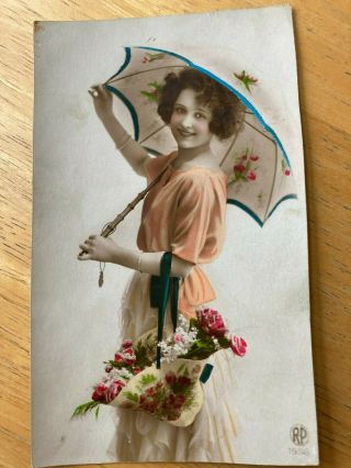 Vintage Postcard Italian Spring Greetings No Postmark But Probably 1920s