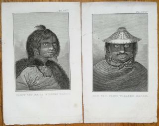 Cook,  2 Prints Man Woman Alaska Rare Dutch Edition,  1794