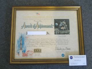Nasa 1969 Apollo 11 Moon Landing Achievement Certificate Msfc - Wernher Von Braun