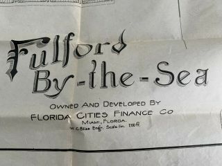 Rare 1920 ' s FULFORD - BY - THE - SEA (NORTH MIAMI BEACH) Florida Map 3