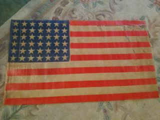 Antique 42 Star American Parade Flag 36x21