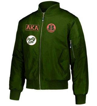 Alpha Kappa Alpha Bomber Jacket With Patches