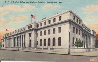 Birmingham Al United States Post Office & Federal Building Vintage Linen