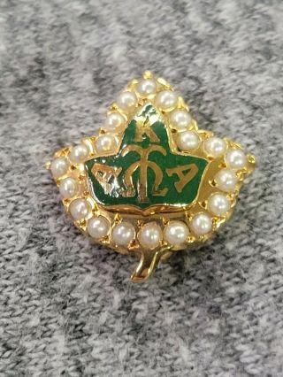 Alpha Kappa Alpha Sorority Aka Solid 10k Yellow Gold Member Badge Pin Vintage