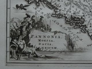 1703 CELLARIUS Atlas map PANNONIA - CROATIA - DALMATIA - MOESIA - BALKANS 2