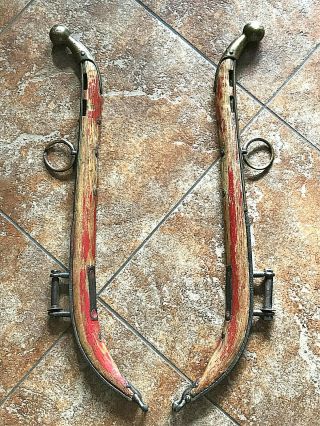 Antique Horse Hames 30 " Wood/iron/brass