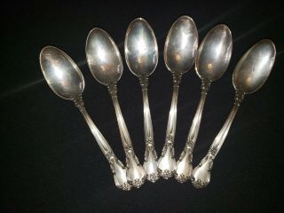 Set Of 6 Vintage Gorham Chantilly Sterling Silver Spoons