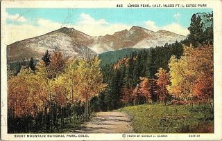Longs Peak (alt.  14,  255) Estes Park Colorado Vintage Postcard Standard View Card