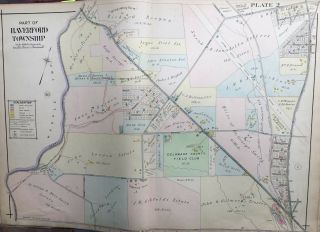 24x36 Foam Board 1909 Delaware County Pa Haverford Twp West Chester Tpk Map