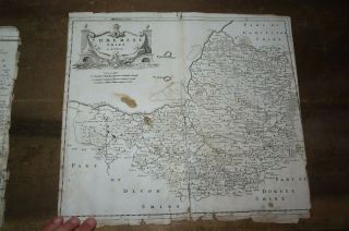 1695 Robert Morden Map Of Somersetshire Somerset Bristol Bath Porlock Portishead