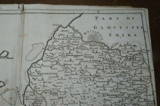 1695 ROBERT MORDEN MAP of SOMERSETSHIRE Somerset Bristol Bath Porlock Portishead 3