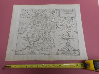 100 Nottinghamshire Map By Saxton Kip C1637 Scarce
