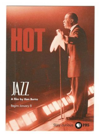 Louis Armstrong Jazz A Film By Ken Burns Go Card Vintage 4x6 Postcard Af134