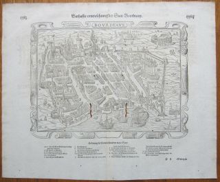 MÜnster/munster: Cosmographia Large Print Bordeaux France 16th.  Century