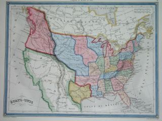 1838 Map Texas As Republic United States Florida York Big Oregon
