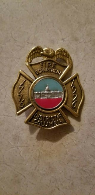 Washington Dc Fire Department Centennial Badge " District Of Columbia "