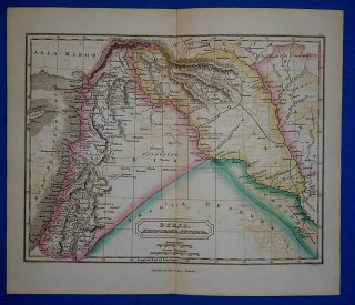 Antique 1838 Hand Colored Map Of Ancient Syria - Mesopotamia Butler 